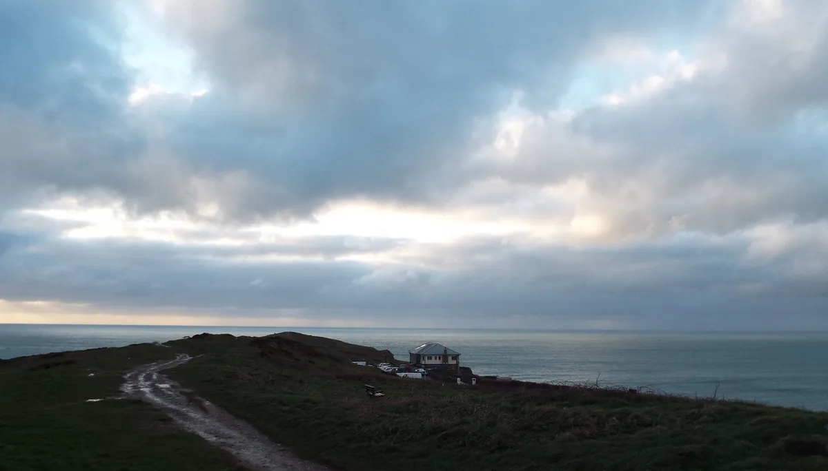 Three round cairns at The Warren on Pentire Point East
