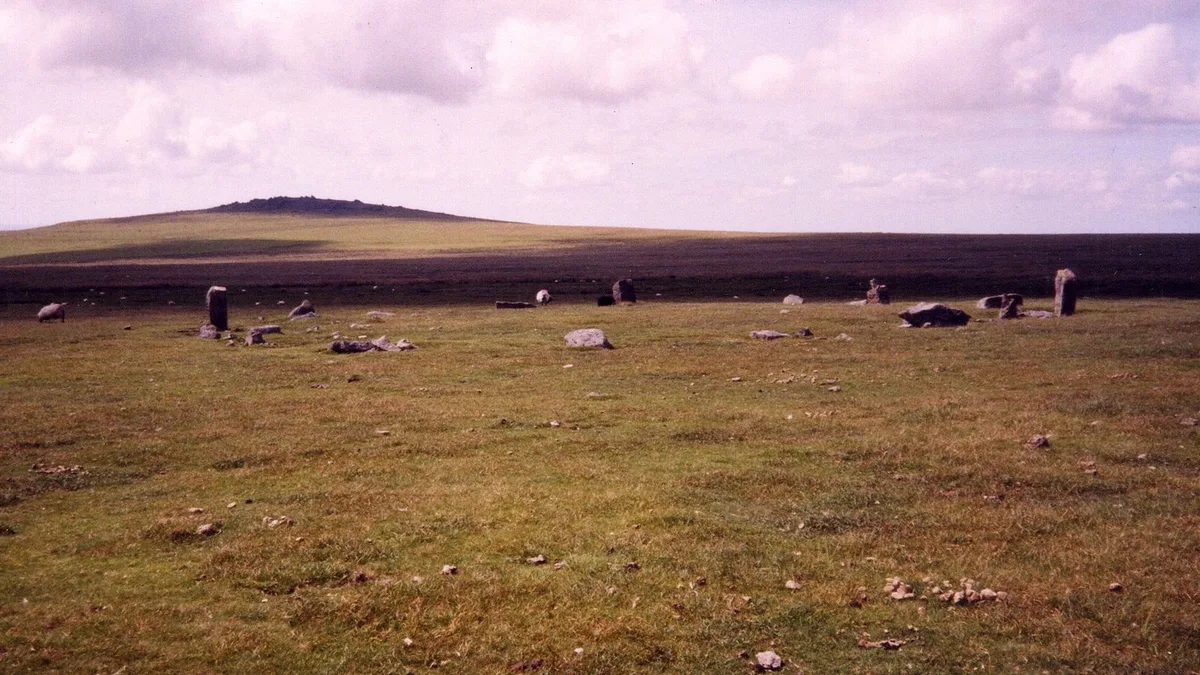 Two concentric stone circles on Langstone Moor