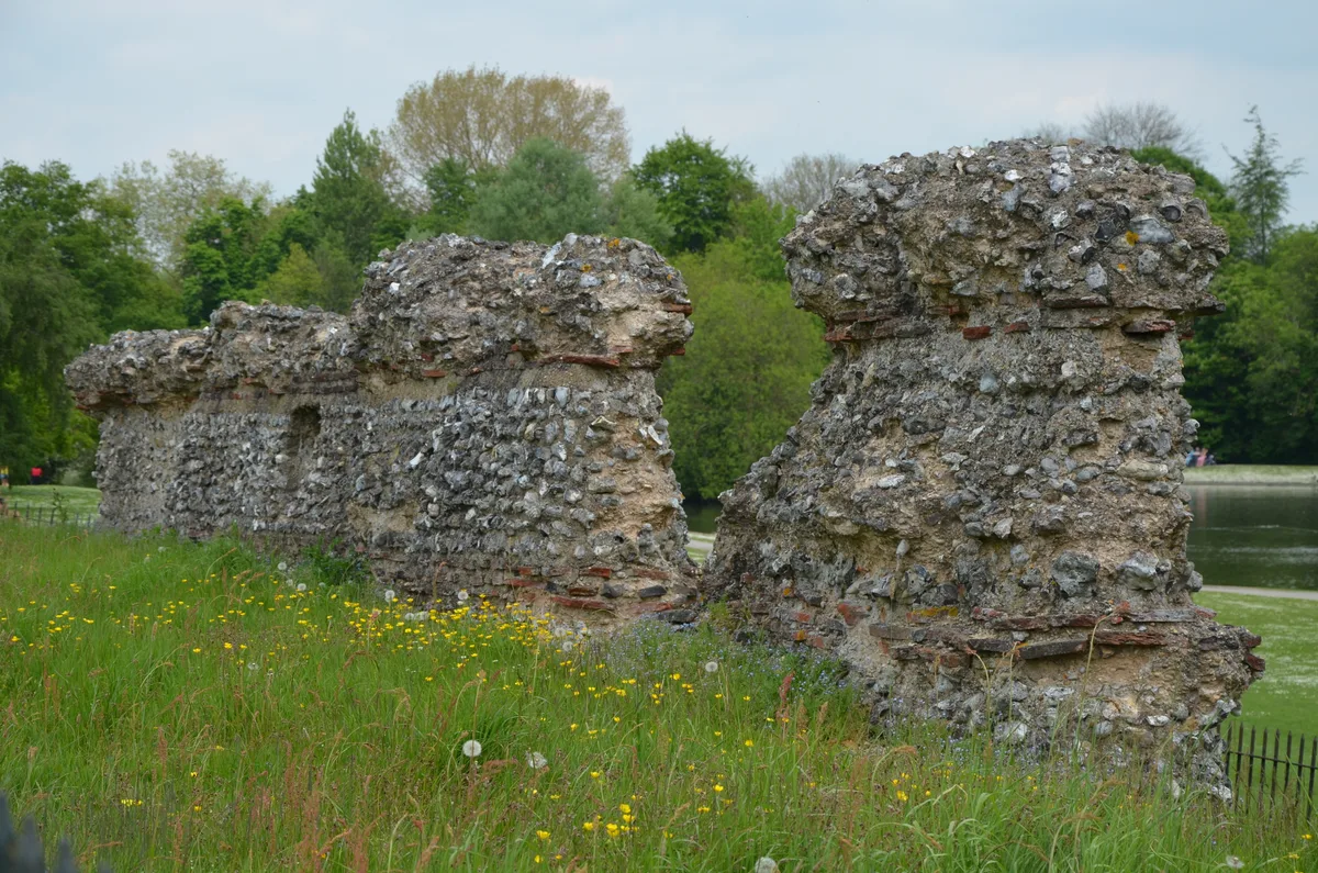 Verulamium, part of wall and ditch of Roman city